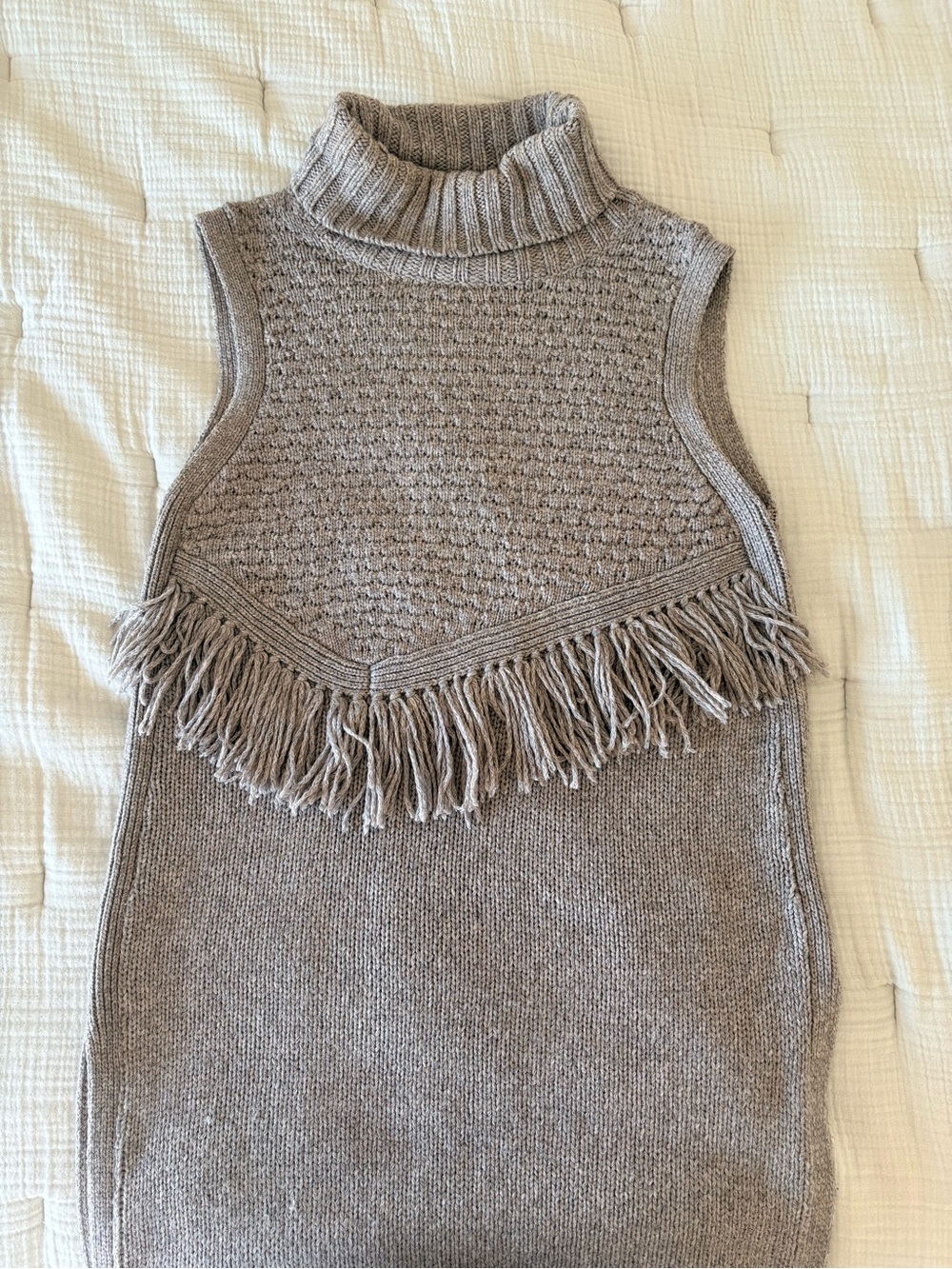 Nomad Anthropologie Fringe Turtleneck Midi Dress